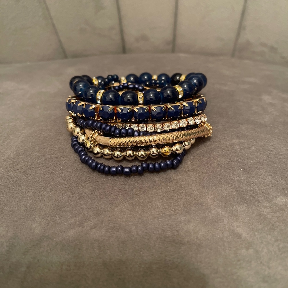 ✅Blue Topaz Bohemian Women Girls Style Multilayer Beaded Bracelet Stretch
